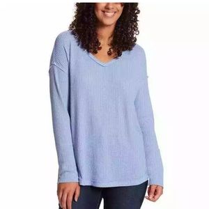 Vintage America thermal top shirt medium New blue purple periwinkle Beautiful